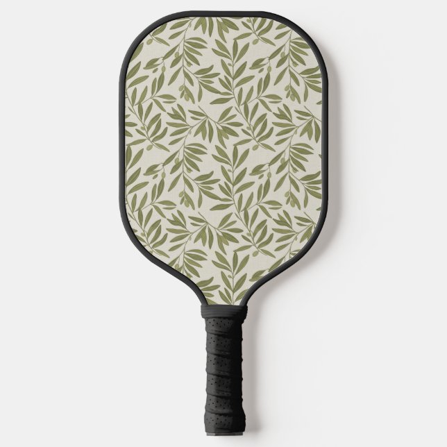 Minimal Olive Branch Pattern Pickleball Schläger (Vorderseite)