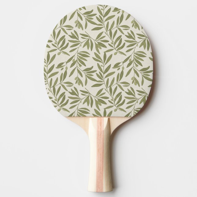 Minimal Olive Branch Pattern Tischtennis Schläger (Vorderseite)