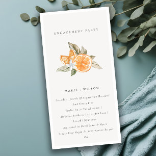 Minimal Orange Boho Botanische Verlobung laden ein Dankeskarte