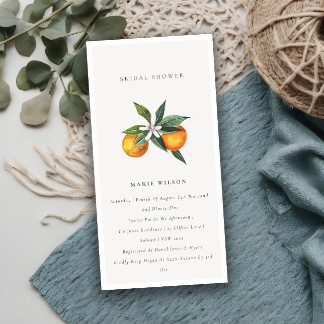 Minimal Orange Botanical Boho Brautparty Einladung (Von Creator hochgeladen)