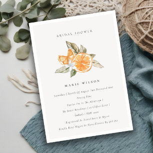 Minimal Orange Botanisches Brautparty Einladung