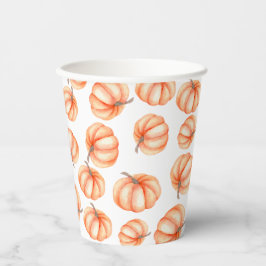 Minimal Orange Pumpkin Wasserfarbe Halloween Fall Pappbecher