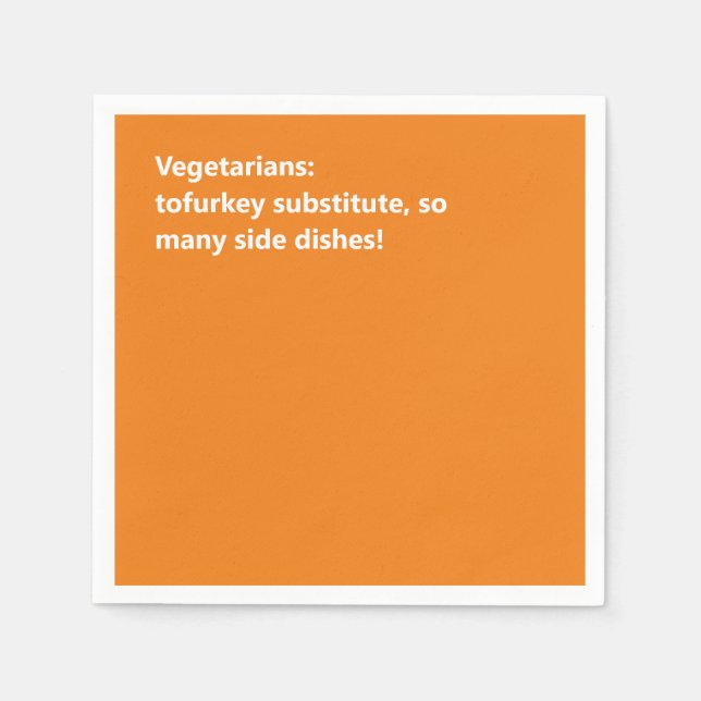 Minimal Orange Vegetarian Erntedank Haiku Serviette (Vorderseite)