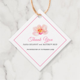 Minimal orchid rosa weiße Hochzeit danke Geschenkanhänger