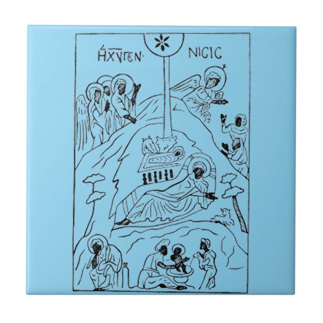Minimal-Orthodoxe Krippe Fliese (Vorderseite)