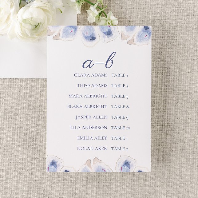 Minimal Oyster Wedding Seating Chart Card Tischnummer (Von Creator hochgeladen)