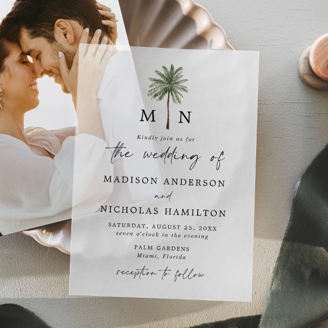 Minimal Palm Tree Monogram Wedding (Von Creator hochgeladen)