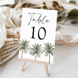 Minimal Palm Tree Wedding Tischnummer