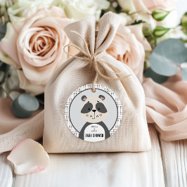 Minimal Panda Arrow Neutral Baby Shower Geschenkanhänger