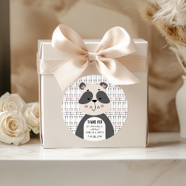 Minimal Panda Arrow Neutral Baby Shower Thank You Runder Aufkleber