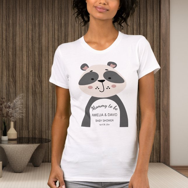 Minimal Panda Mommy To Be Neutral Baby Shower T-Shirt (Von Creator hochgeladen)
