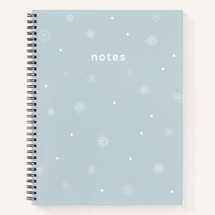 Minimal Pastel Blue Winter Personalisiert Notizbuch