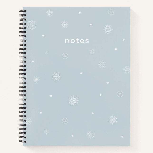 Minimal Pastel Blue Winter Personalisiert Notizbuch (Vorderseite)