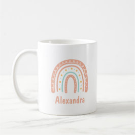 Minimal Pastel Boho Rainbow Personalisiert Kaffeetasse