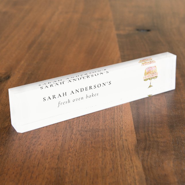 Minimal Pastel Farbenfrohe Bäckerei Namensplakette (Seite)