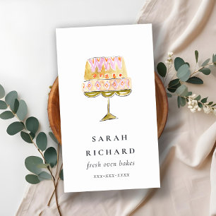 Minimal Pastel Farbenfrohe Bäckerei Visitenkarte