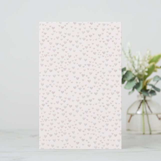 Minimal Pastel Hearts Paper Sheet (Stehend Vorderseite)