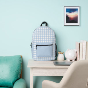 Minimal Pastel Kariertes Muster Bedruckter Rucksack