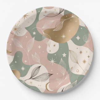 Minimal Pastel Mystic Design Paper Plate Pappteller