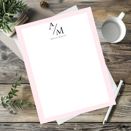 Minimal Pastel Pink Initial & Personalisiert Briefbogen