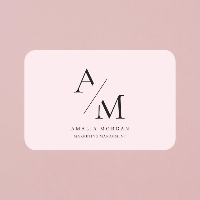 Minimal Pastel Pink Initial & Personalisiert Namensschild (Von Creator hochgeladen)