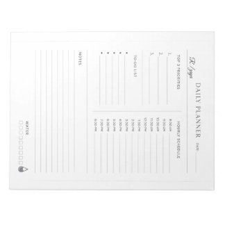 Minimal Pastel white and black Daily Planner Notizblock