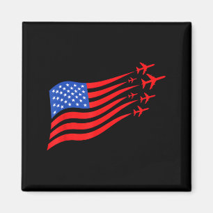 Minimal patriotisches Flugzeug Amerikanische Flagg Magnet