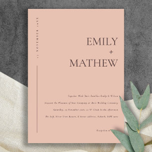 MINIMAL PEACH RUST ORANGE TYPOGRAPHY WEDD EINLADUNG