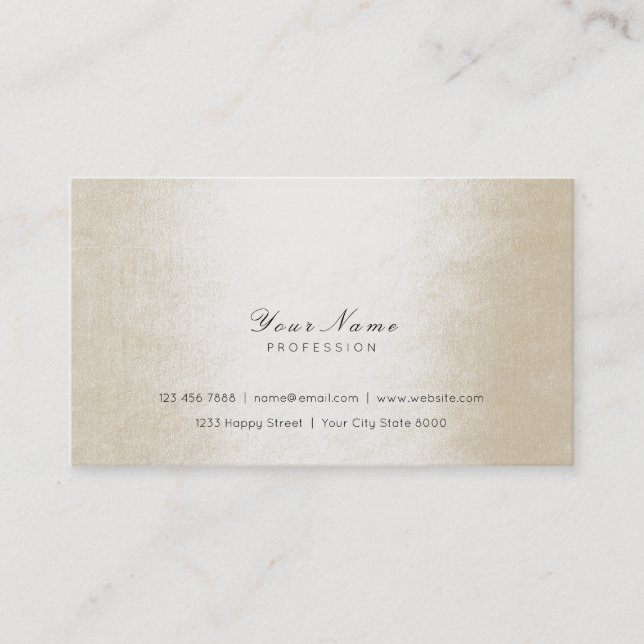 Minimal Pearly Ivory Pastel Delicate Script Vip Visitenkarte (Vorderseite)