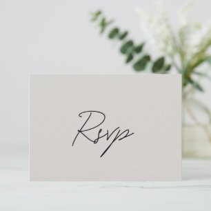 Minimal Pebble Gray Formal Hochzeit RSVP Karte
