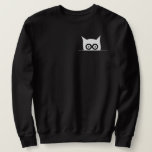 Minimal Peeking Cat Small Chest Black and White Sweatshirt<br><div class="desc">A clean and minimalist peeking cat design featuring a curious wide-eyed cat for a modern and stylish look. This simple black and white artwork is perfect for cat lovers who appreciate understated designs with personality. The playful expression adds a subtle touch of humor while keeping the overall aesthetic sleek and...</div>