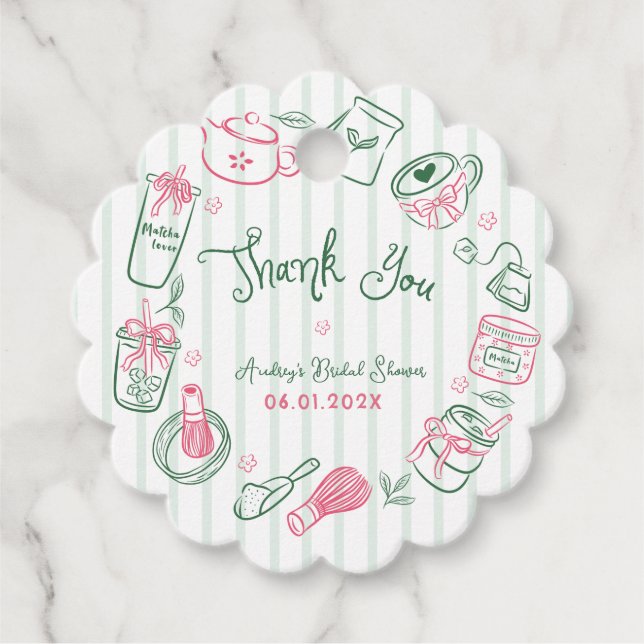 Minimal Perfect Matcha  Junggesellinnenabschied Da Geschenkanhänger (Vorderseite)