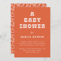 Minimal Persimmon Orange Western Babydusche