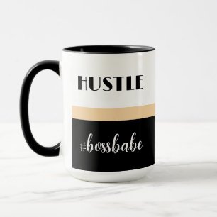 Minimal Personalisiert Hustle Boss Babe Tasse