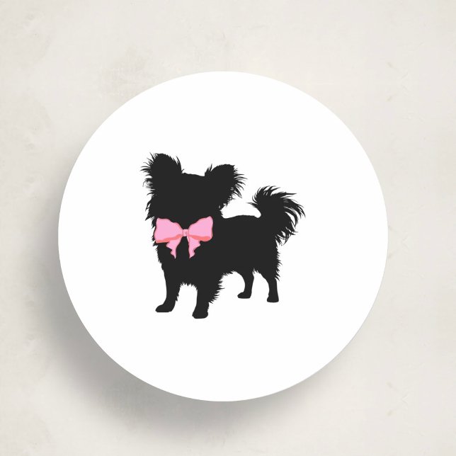 Minimal Pet Silhouette Dog Grooming Classic Runder Aufkleber (Von Creator hochgeladen)