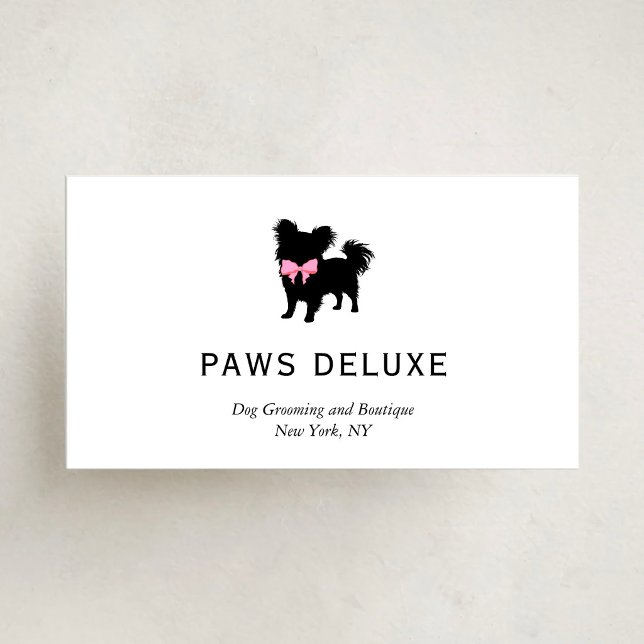 Minimal Pet Silhouette Dog Grooming Visitenkarte (Von Creator hochgeladen)