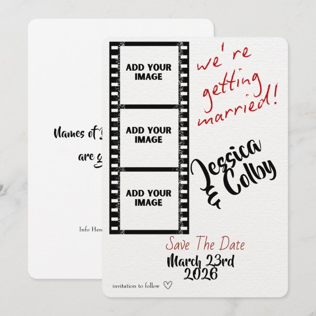 Minimal Photo Save the Date Custom Modern (Vorne/Hinten)