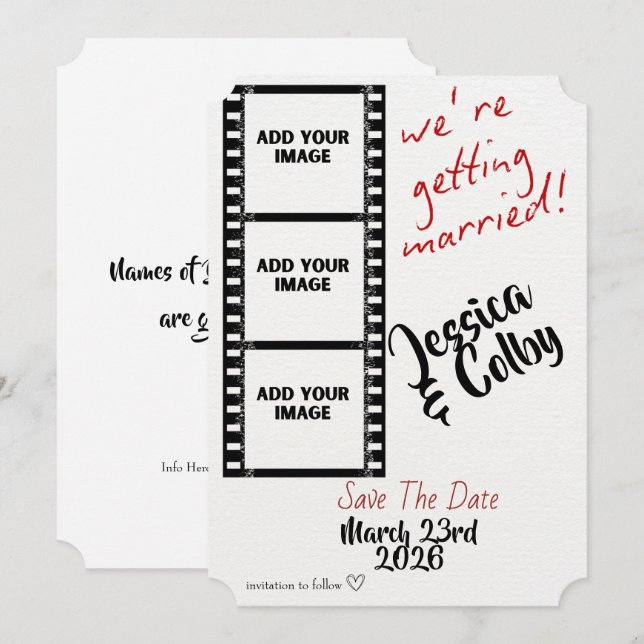 Minimal Photo Save the Date Custom Modern (Vorne/Hinten)