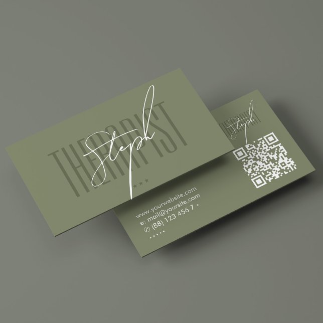 Minimal Physiotherapeutische Signatur Sage Modern Visitenkarte (Minimal Physical Therapist Podiatrist Sage Modern Business Card
)