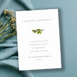 Minimal Pine Branch Weihnachtsfeiertage Grüße Feiertagskarte<br><div class="desc">Für weitere Anpassungen oder andere passende Artikel kontaktieren Sie mich bitte unter yellowfebstudio@gmail.com</div>