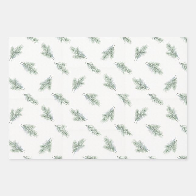 Minimal Pine Corporate Christmas Pattern Geschenkpapier Set (Vorderseite)