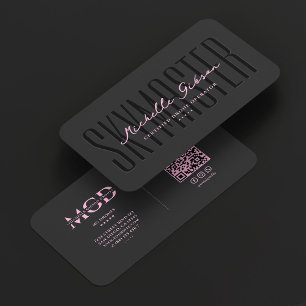 Minimal Pink Black UAV-Operator Drohnenpilot Visitenkarte