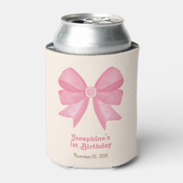 Minimal Pink Bow Sweet Girl Geburtstag Dosenkühler