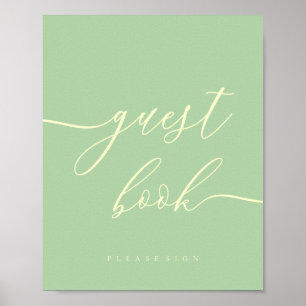Minimal Pistachio- und Creme-Party-Feier Gast Poster