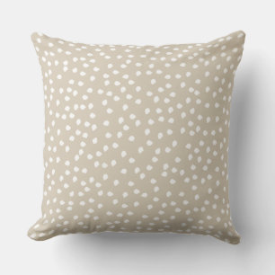 Minimal Polka Dot Beige und Weiß Kissen