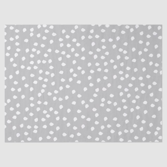 Minimal Polka Dot grau und weiß Seidenpapier (Vorderseite)