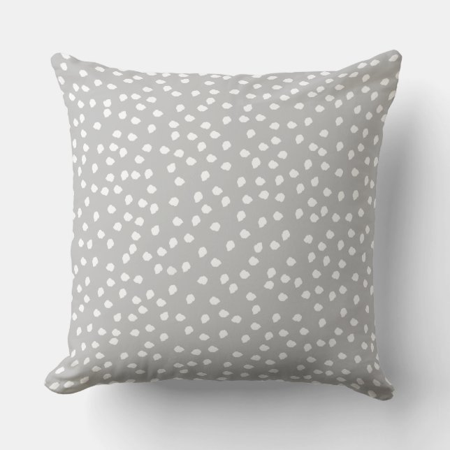 Minimal Polka Dot Grau und Weiße Pillowcase Kissen (Vorderseite)