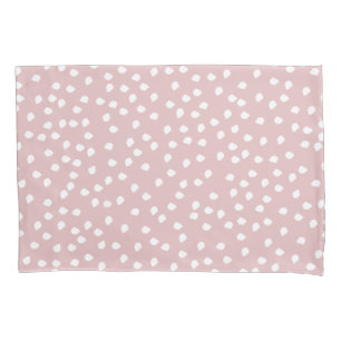 Minimal Polka Dot Rosa und Weiß Kissenbezug