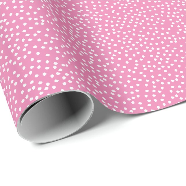 Minimal Polka Dot Wrapping Paper Pink Geschenkpapier (Rolleneckpunkt)