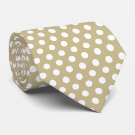 Minimal Polka Dots Muster Hazel Holz und Weiß Krawatte